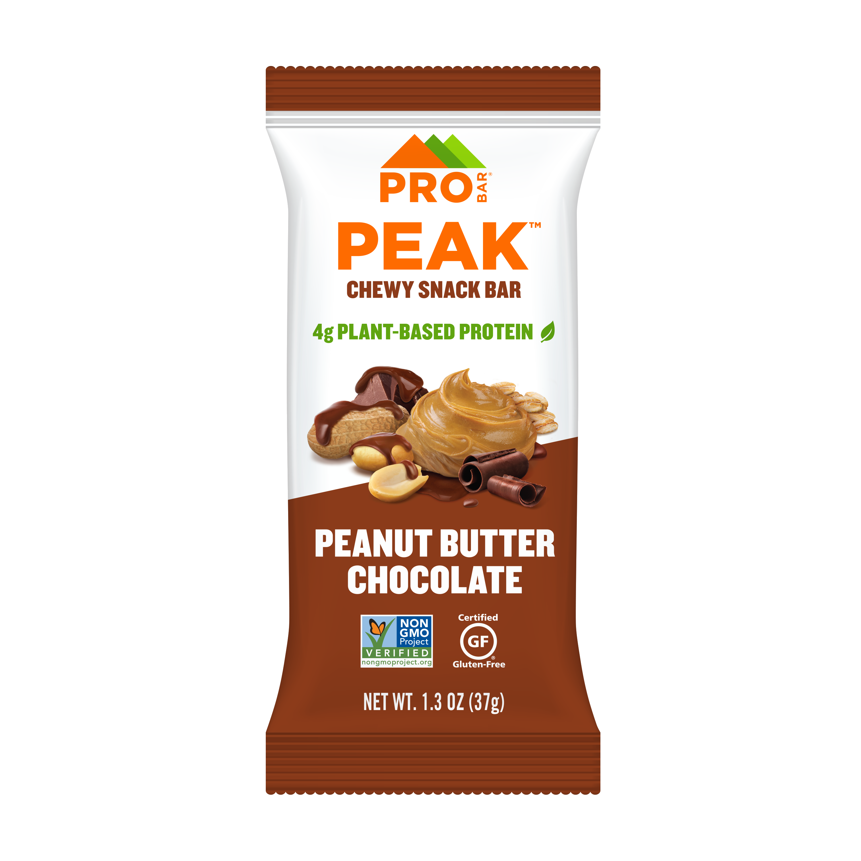 ProBar Peanut Butter Chocolate Peak Chewy Snack Bar 8 innerpacks per case 1.3 oz