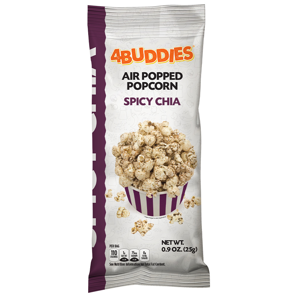  4BUDDIES Air Popped Popcorn Spicy Chia 35 units per case 26 g
