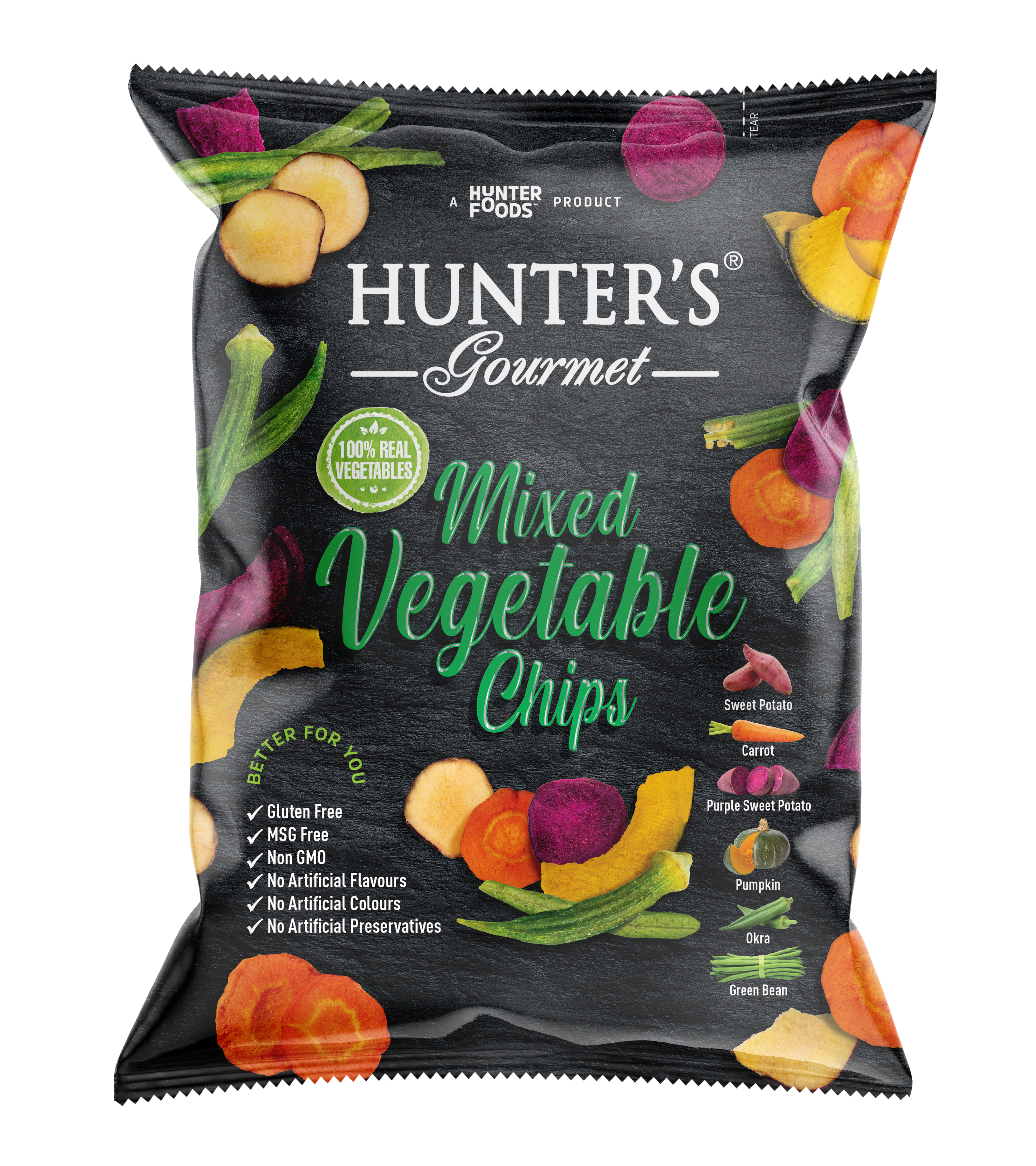 Hunter's Gourmet Mixed Vegetable Chips 24 units per case 75 g