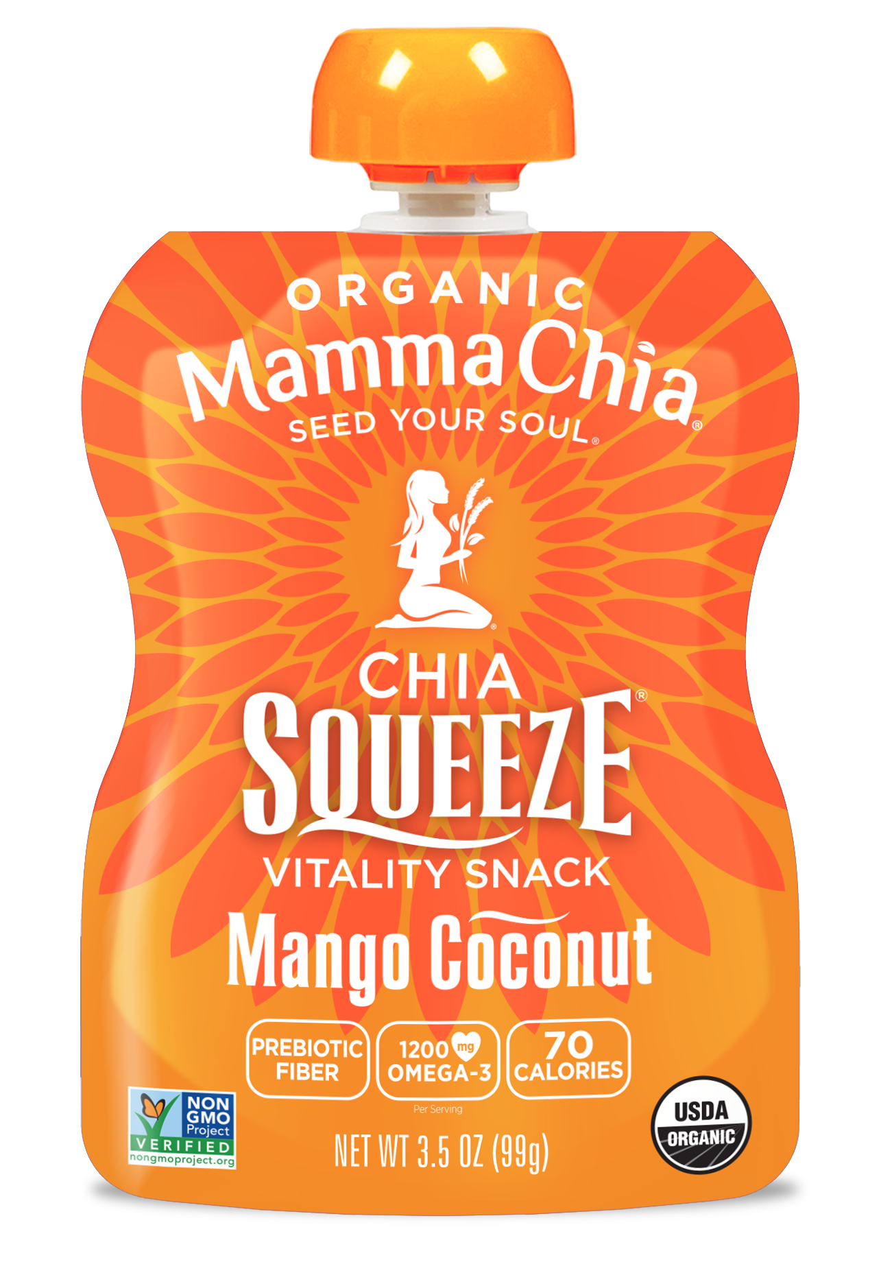Mamma Chia Mango Coconut Organic Chia Squeeze 2 innerpacks per case 28.0 oz