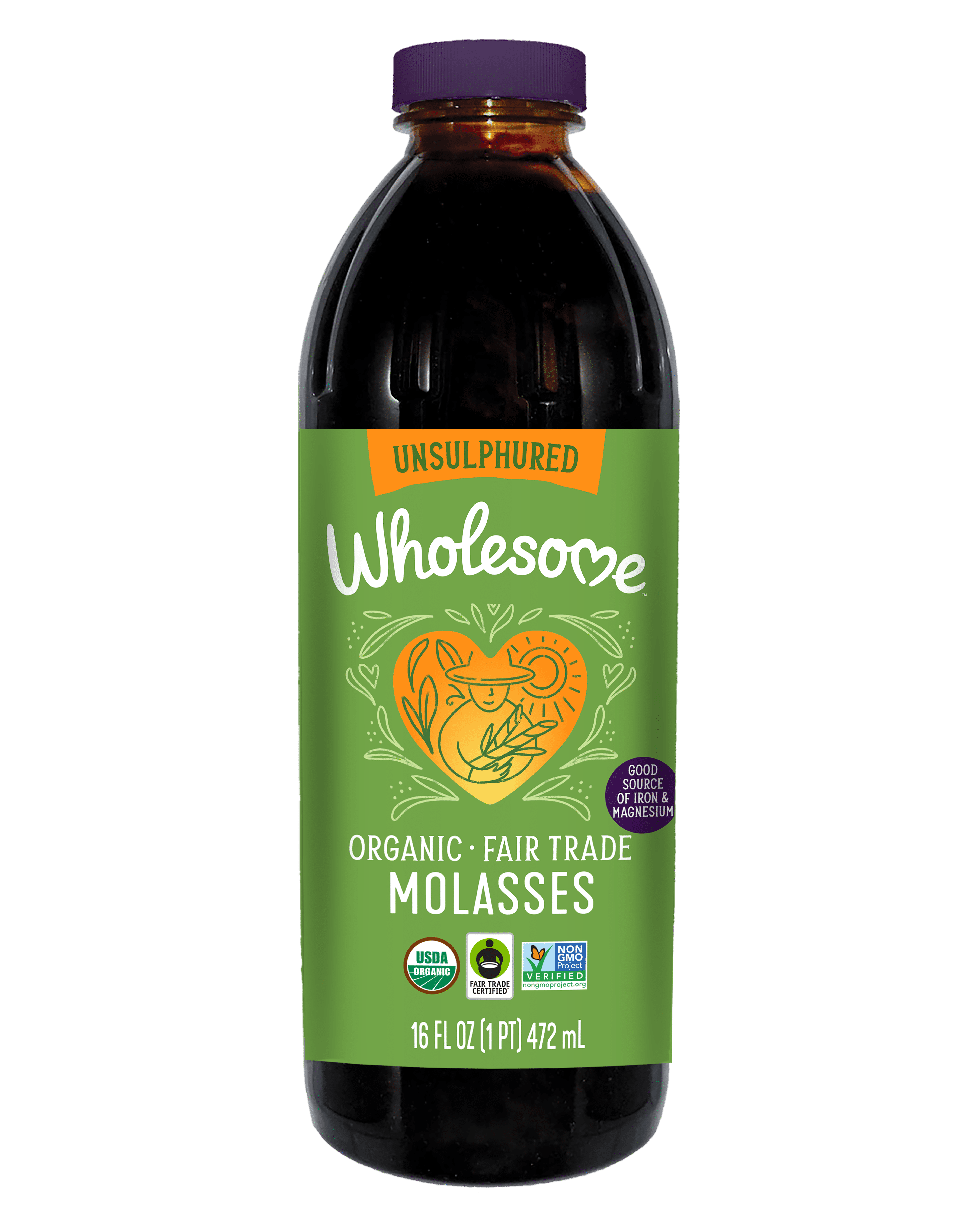 Wholesome Sweeteners Organic Molasses Unsulphured 12 units per case 16.0 fl