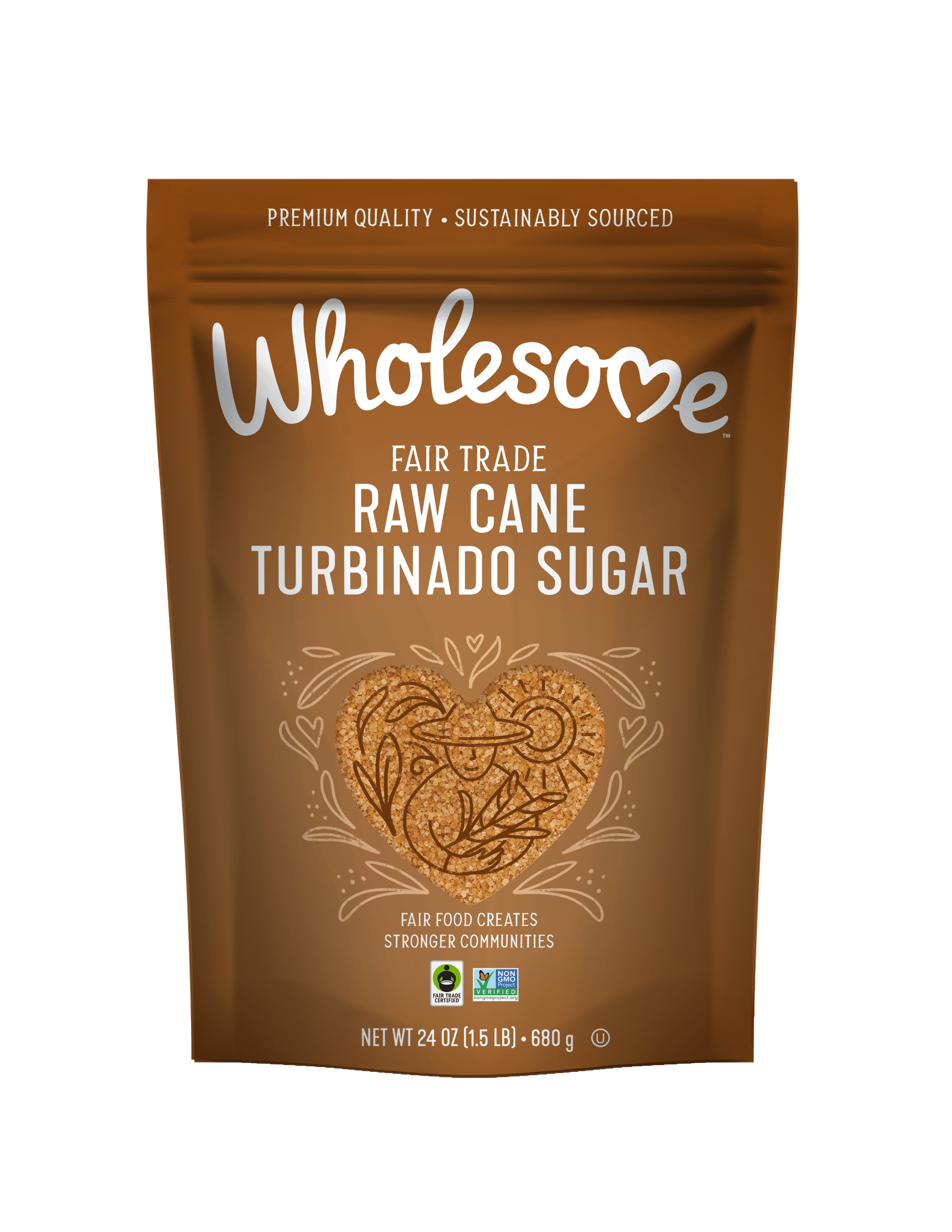 Wholesome Sweeteners Natural Raw Cane Turbinado Sugar 12 units per case 24.0 oz