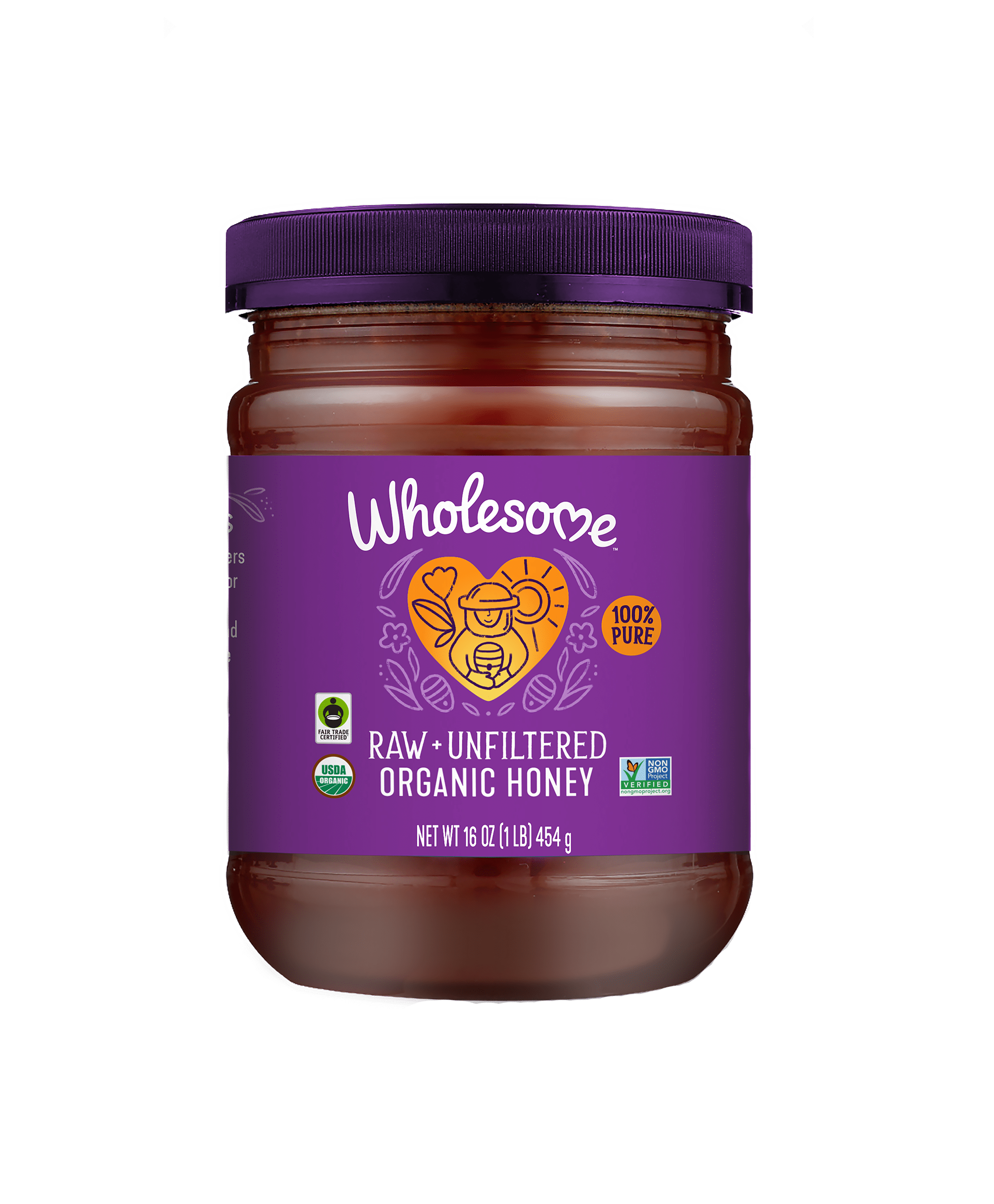 Wholesome Sweeteners Organic Raw Unfiltered Honey Jar 6 units per case 16.0 oz