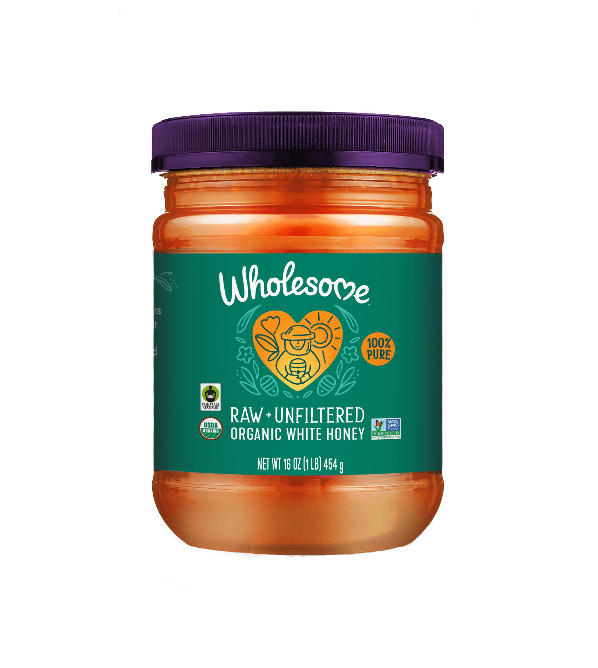 Wholesome Sweeteners Organic Raw Unfiltered White Honey Jar 6 units per case 16.0 oz