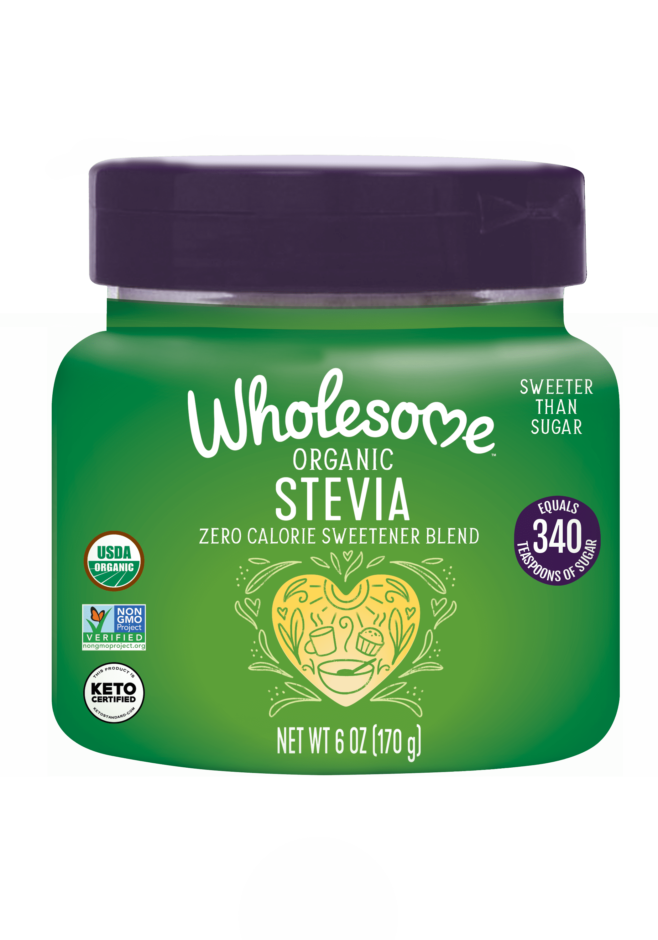 Wholesome Sweeteners Organic Stevia Zero Calorie Sweetener Blend Spoonable Jar 6 units per case 6.0 oz
