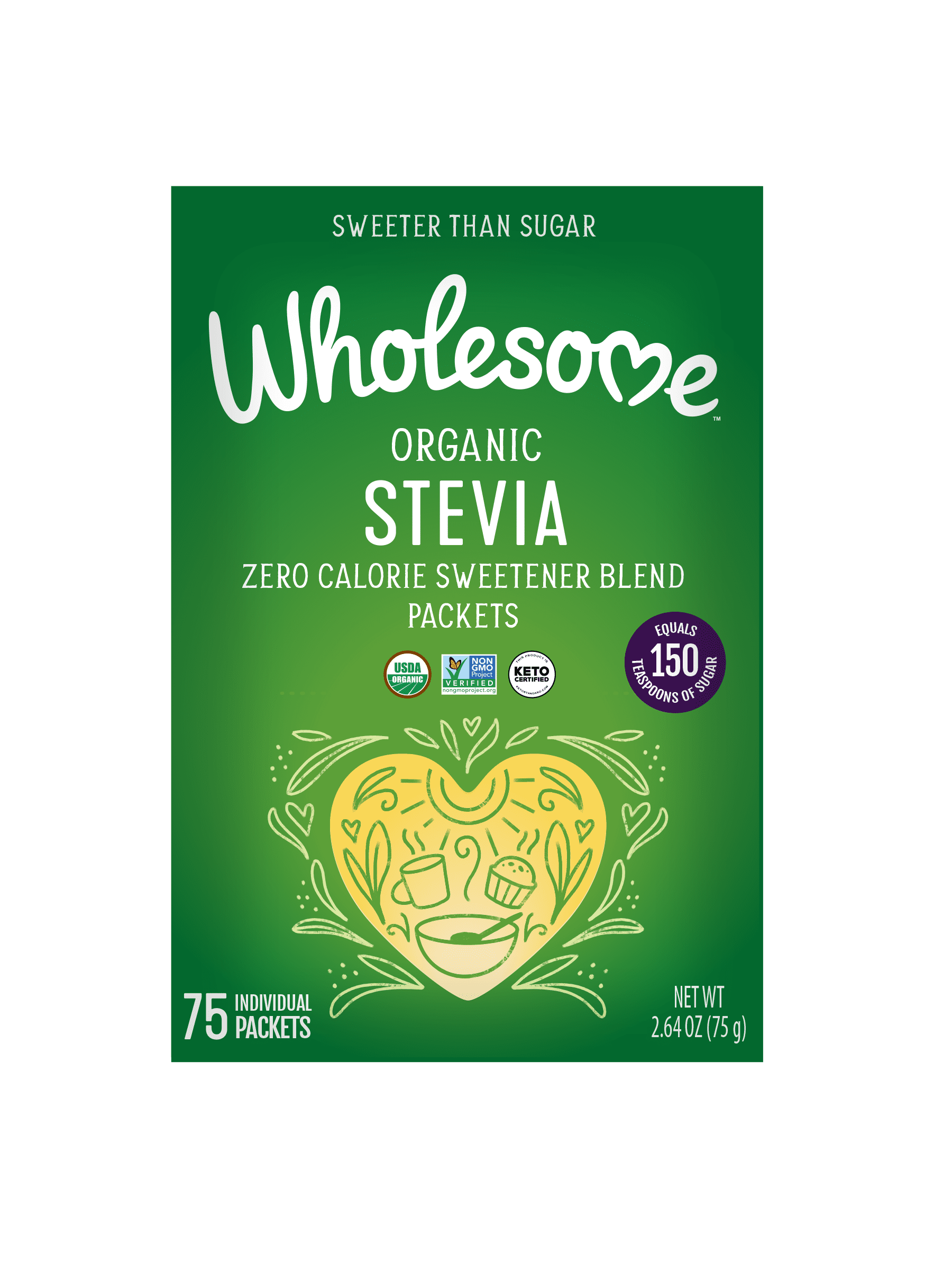 Wholesome Sweeteners Organic Stevia Zero Calorie Sweetener Blend Individual Packets 6 units per case 2.7 oz