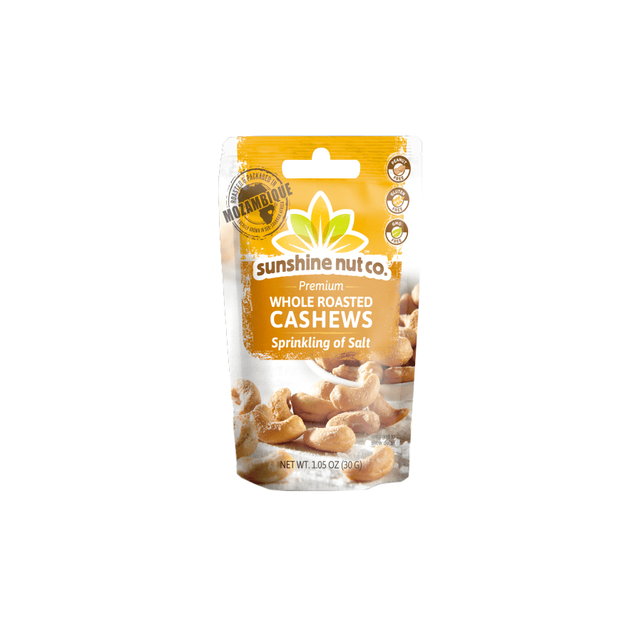 Sunshine Nuts Single-Serve Whole Roasted Cashews Sprinkling of Salt 144 units per case 1.5 oz