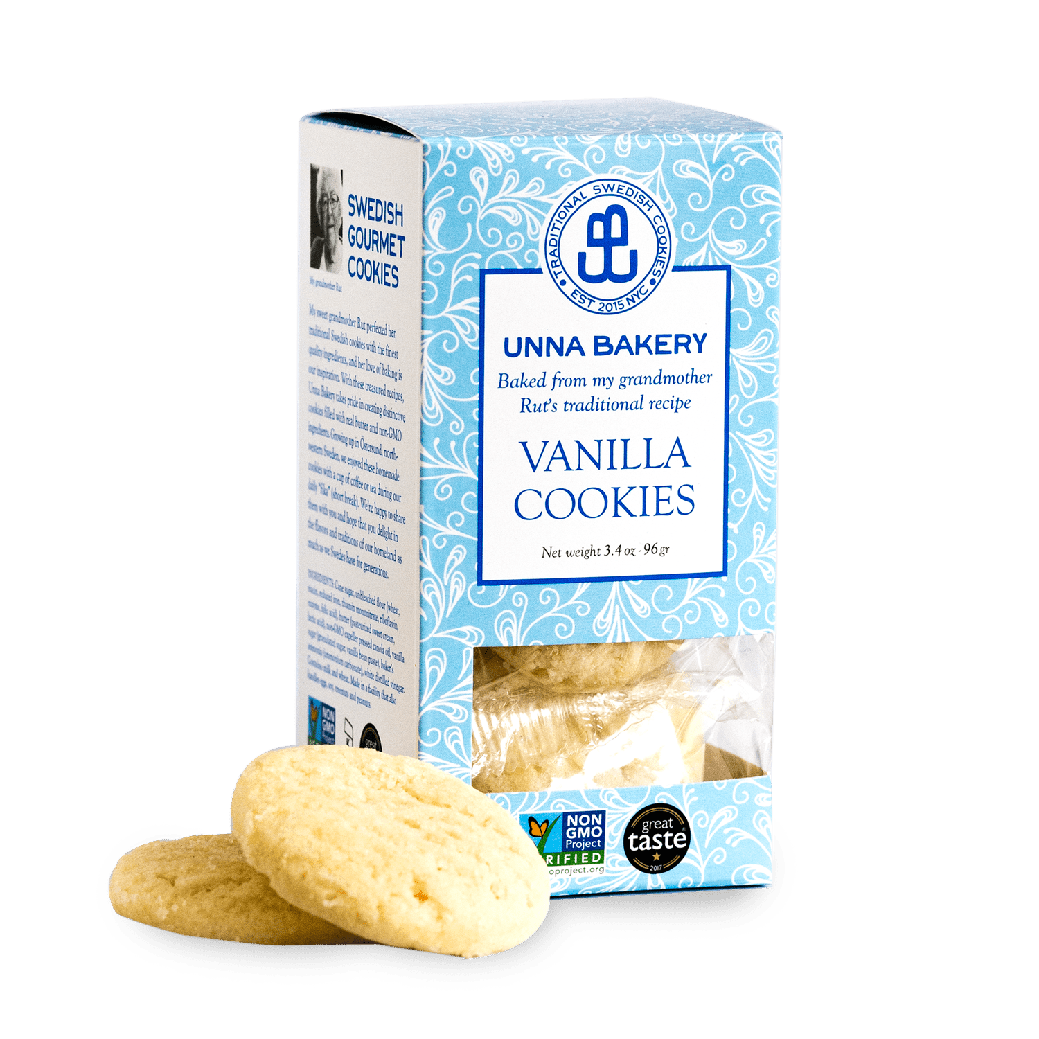 Unna Bakery, Vanilla Sugar Cookie 6 units per case 3.4 oz