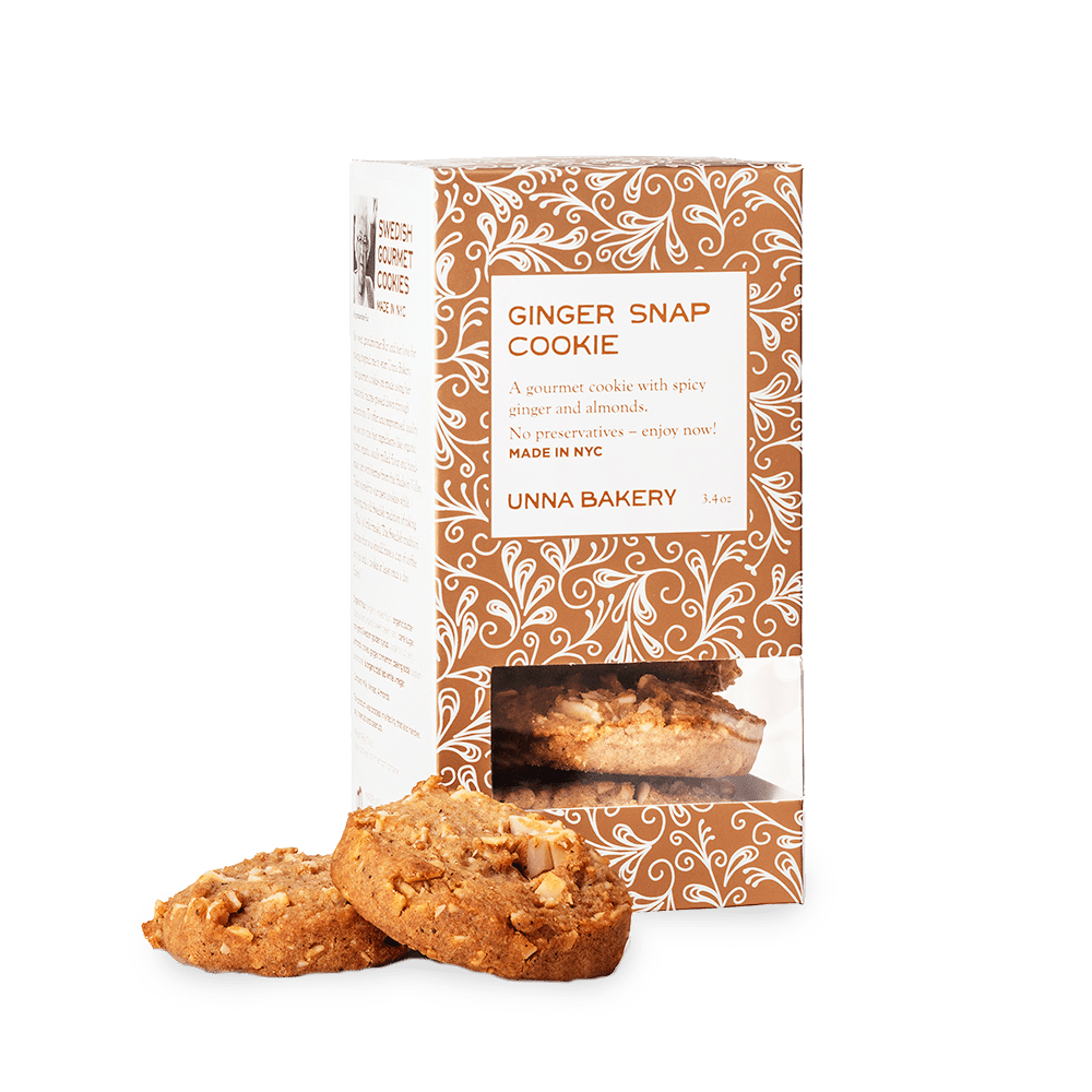 Unna Bakery, Ginger Snaps Cookies 6 units per case 3.4 oz