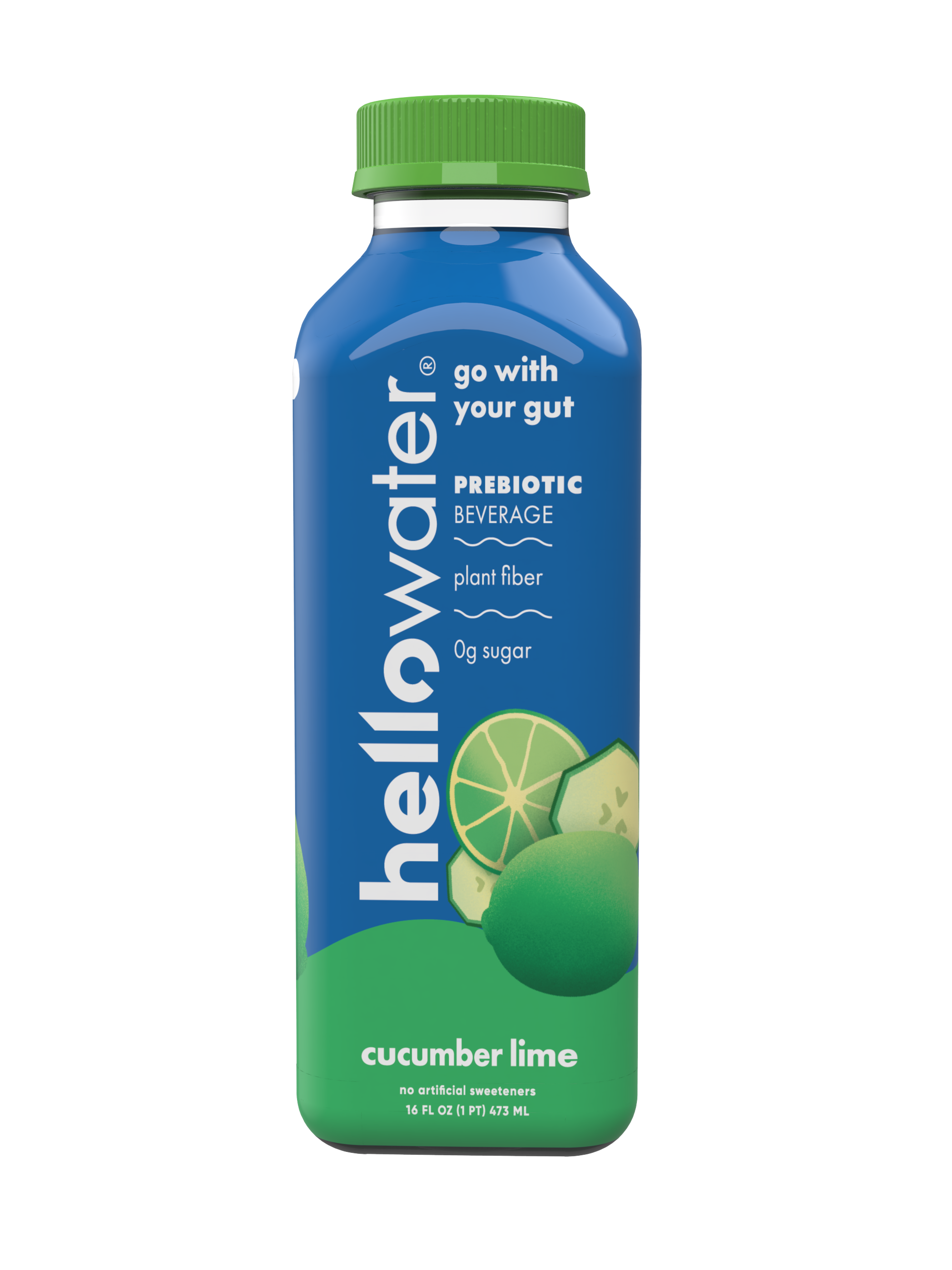 hellowater Prebiotic - Cucumber Lime - LOVE 12 units per case 16.0 oz