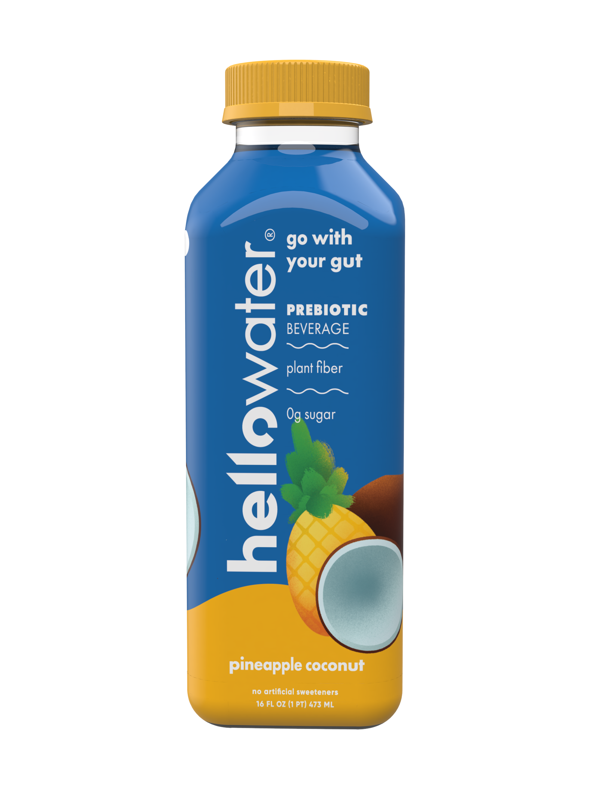 hellowater Prebiotic - Pineapple Coconut - LIVE 12 units per case 16.0 oz