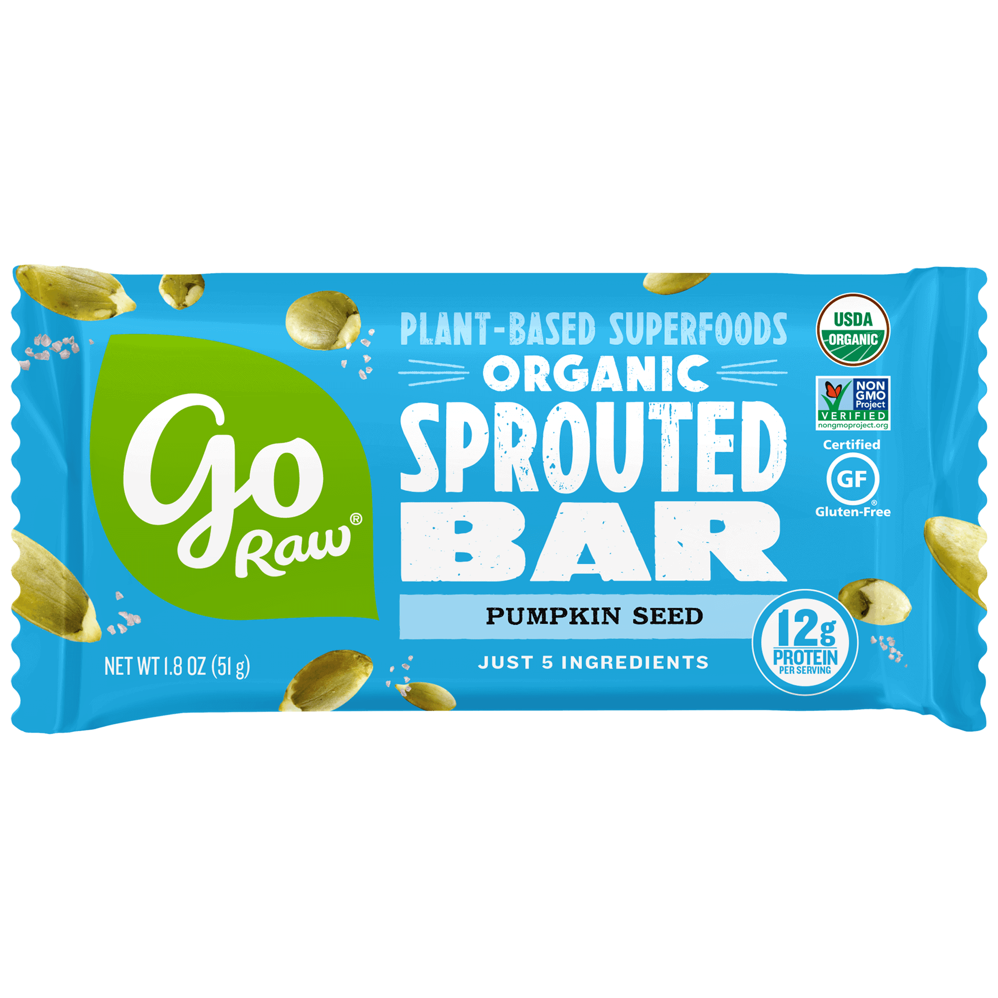 Go Raw Sprouted Organic Seed Bars- Pumpkin Seed 20 units per case 1.8 oz
