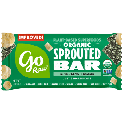 Go Raw Sprouted Organic Seed Bars- Spirulina Sesame 25 units per case 1.7 oz