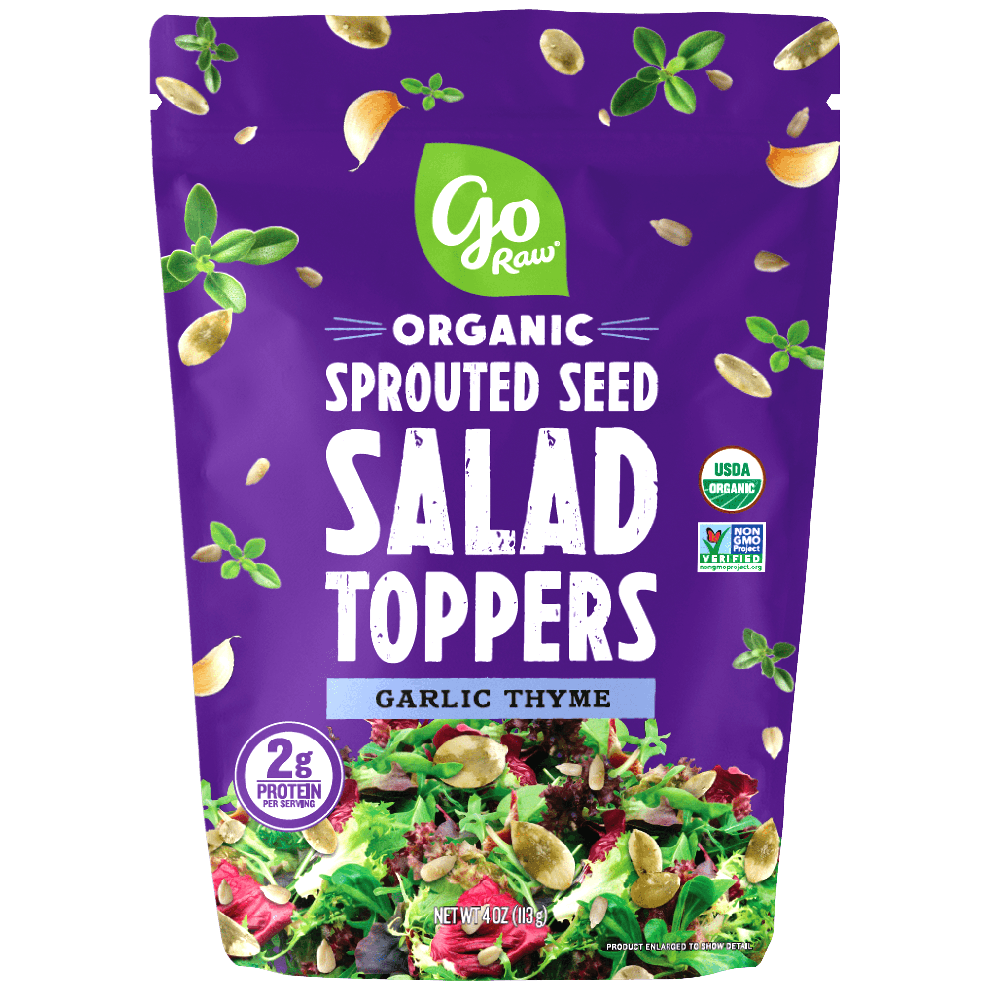 Go Raw Sprouted Organic Salad Toppers- Garlic Thyme 10 units per case 4.0 oz