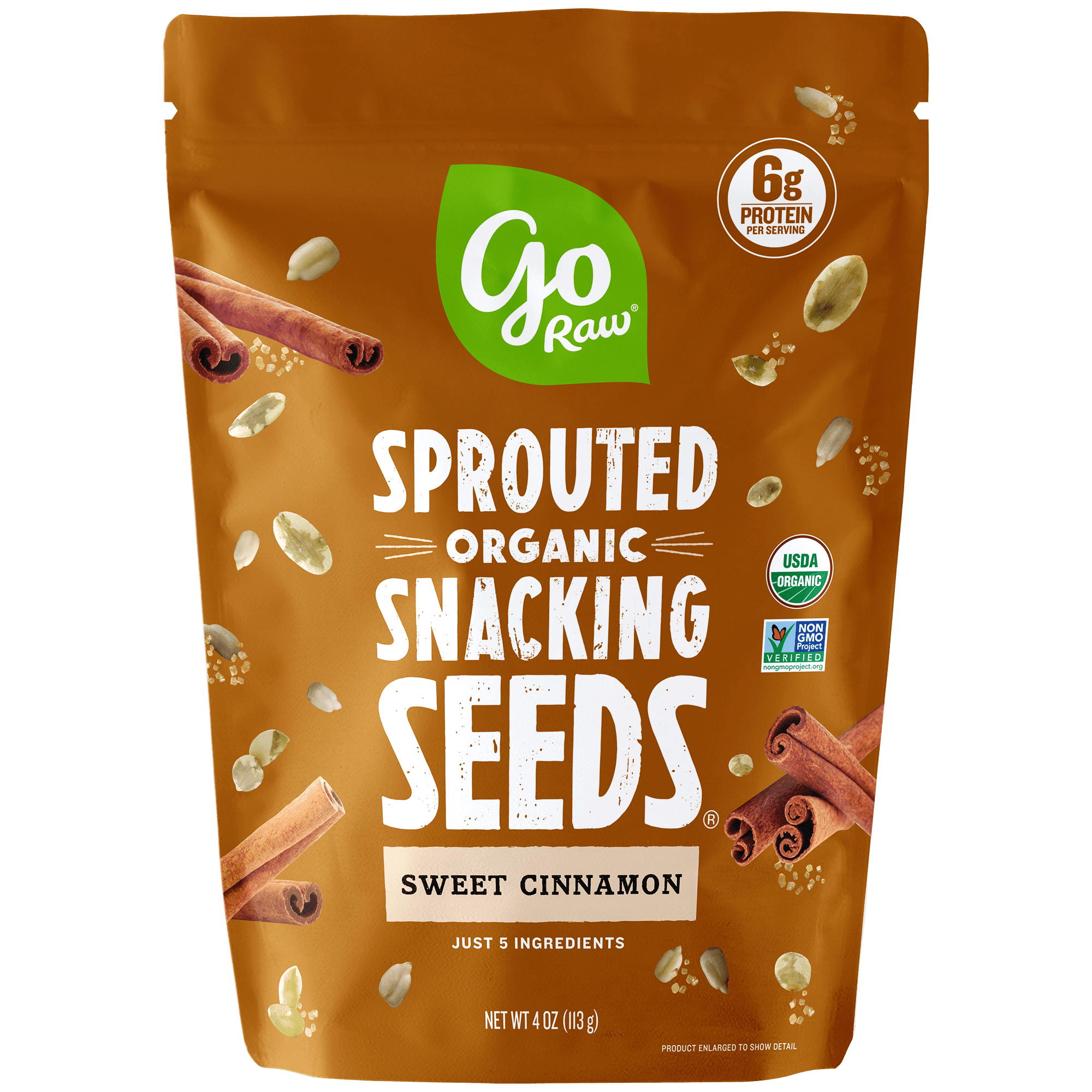 Go Raw Sprouted Organic Snacking Seeds- Cinnamon 10 units per case 4.0 oz