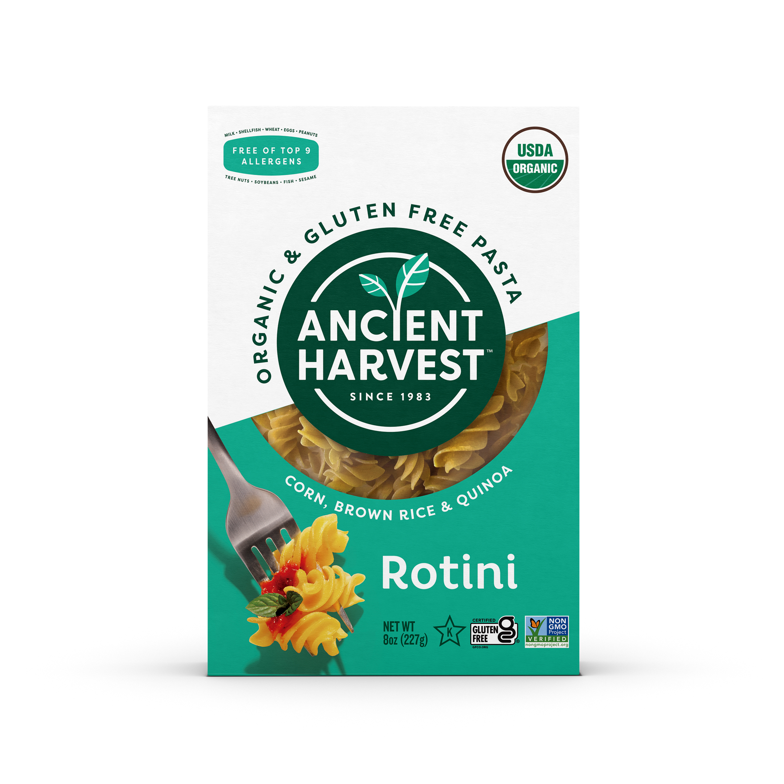 Ancient Harvest Organic Corn, Brown Rice & Quinoa Pasta Rotini 12 units per case 8.0 oz