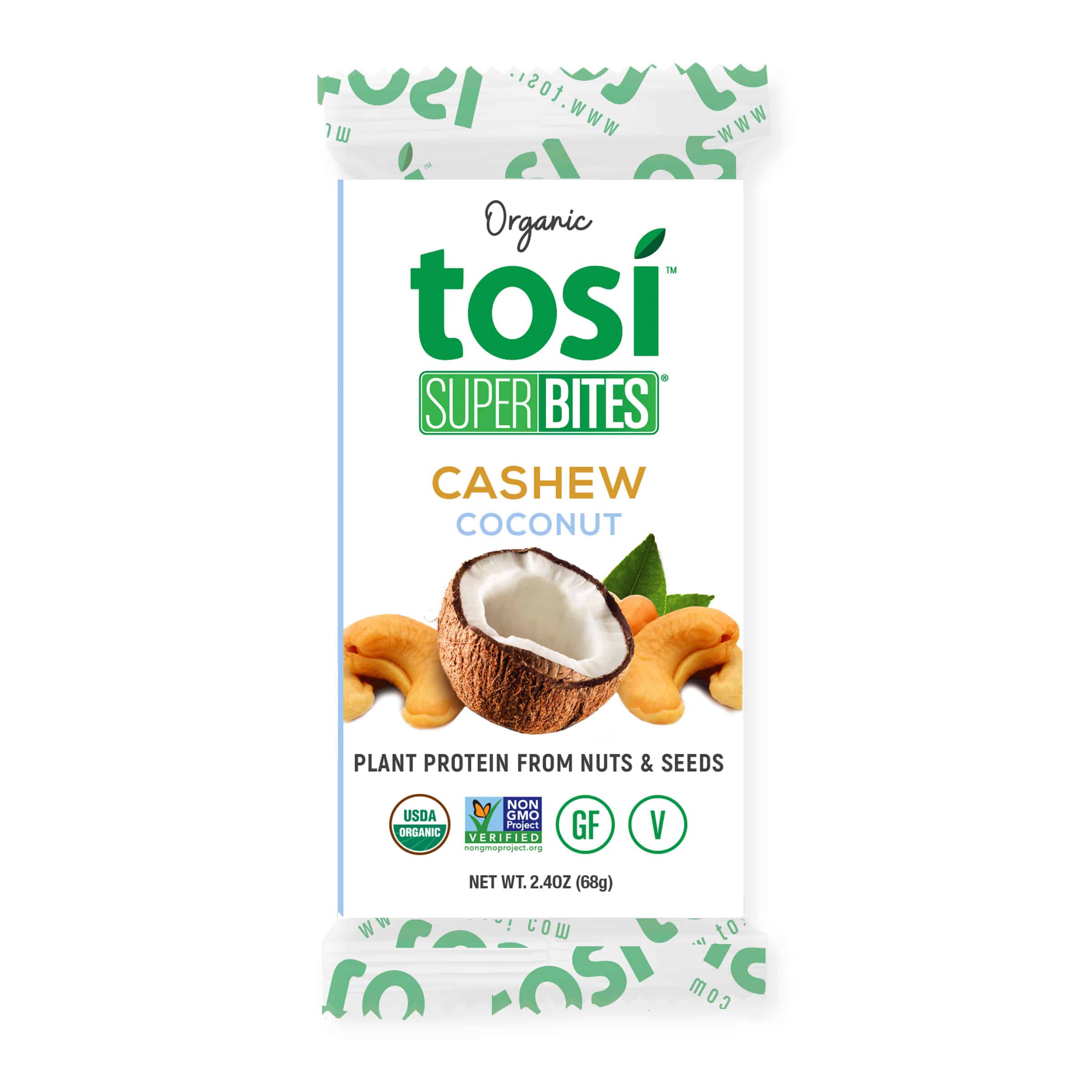 Tosi SuperBites Cashew Coconut 4 innerpacks per case 28.8 oz