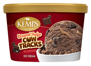 Kemps Old Fashioned Ice Cream Caramel Fudge Cow Tracks 3 units per case 48.0 oz