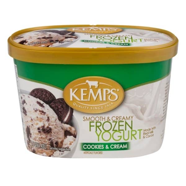 Kemps Low Fat Frozen Yogurt Cookies and Cream 3 units per case 48.0 oz