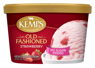 Kemps Old Fashioned Ice Cream No Sugar Added Strawberry 3 units per case 48.0 oz