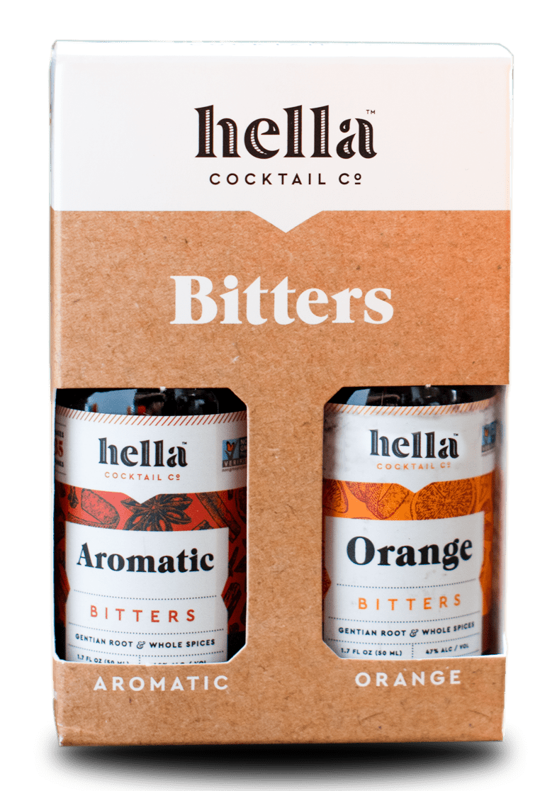 Hella Bitters 1.7 oz 2-Bottle Bundle Pack Orange and Aromatic (Total 3.4 oz) 6 innerpacks per case 10.0 oz