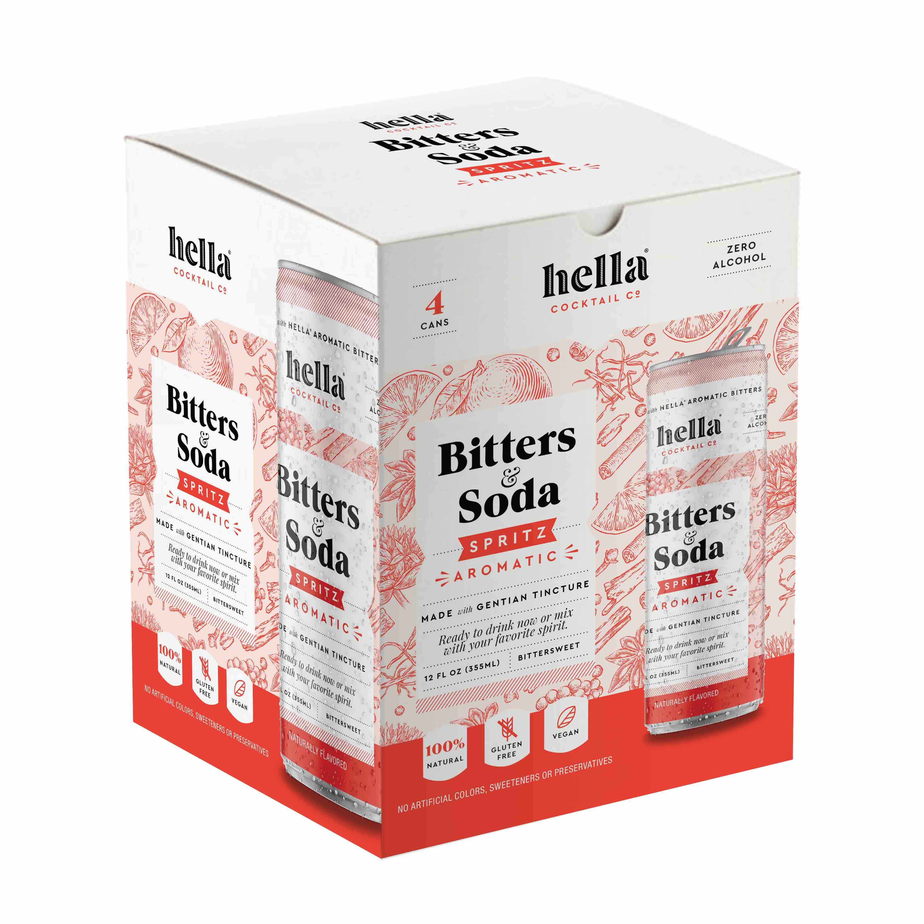 Bitters & Soda Spritz Aromatic 12oz Slim Cans 6/4PK (48oz) 6 innerpacks per case 3.5 lbs