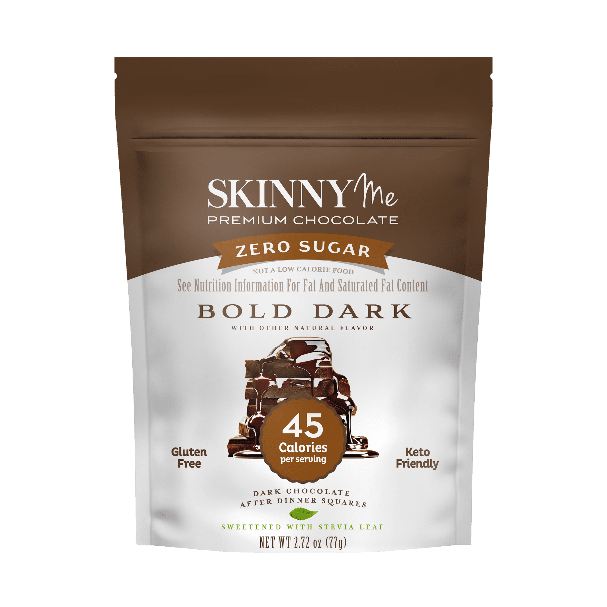 SkinnyMe Bold Dark Chocolate Squares 8 units per case 2.8 oz