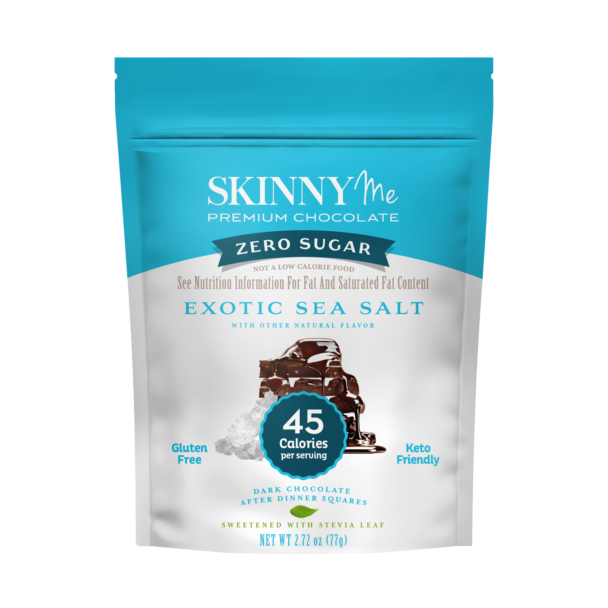 SkinnyMe Exotic Sea Salt Dark Squares 8 units per case 2.8 oz