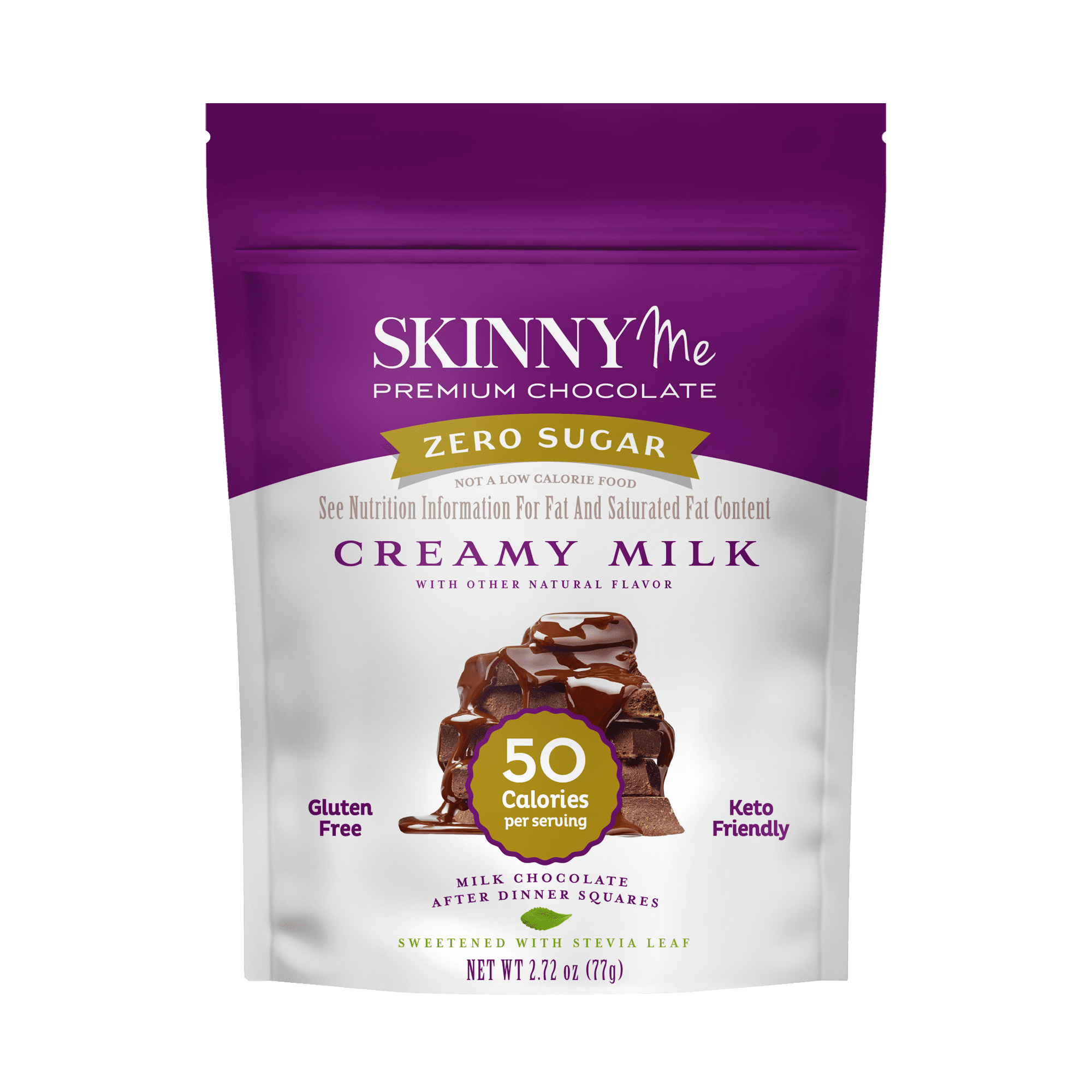 SkinnyMe Creamy Milk Chocolate Squares 8 units per case 2.8 oz