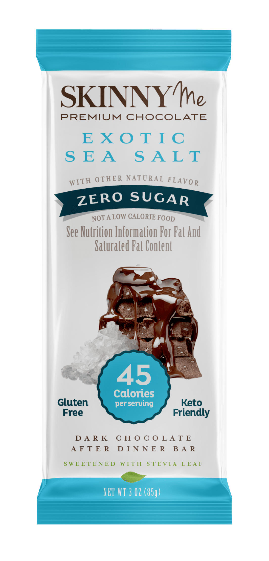 SkinnyMe Exotic Sea Salt Dark Bar 4 innerpacks per case 3.0 oz