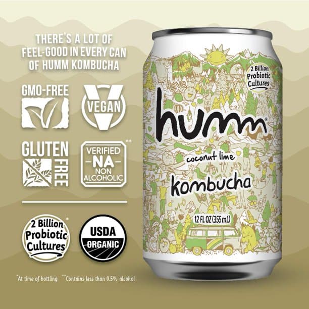 Humm Kombucha Coconut Lime 6 units per case 12.0 fl