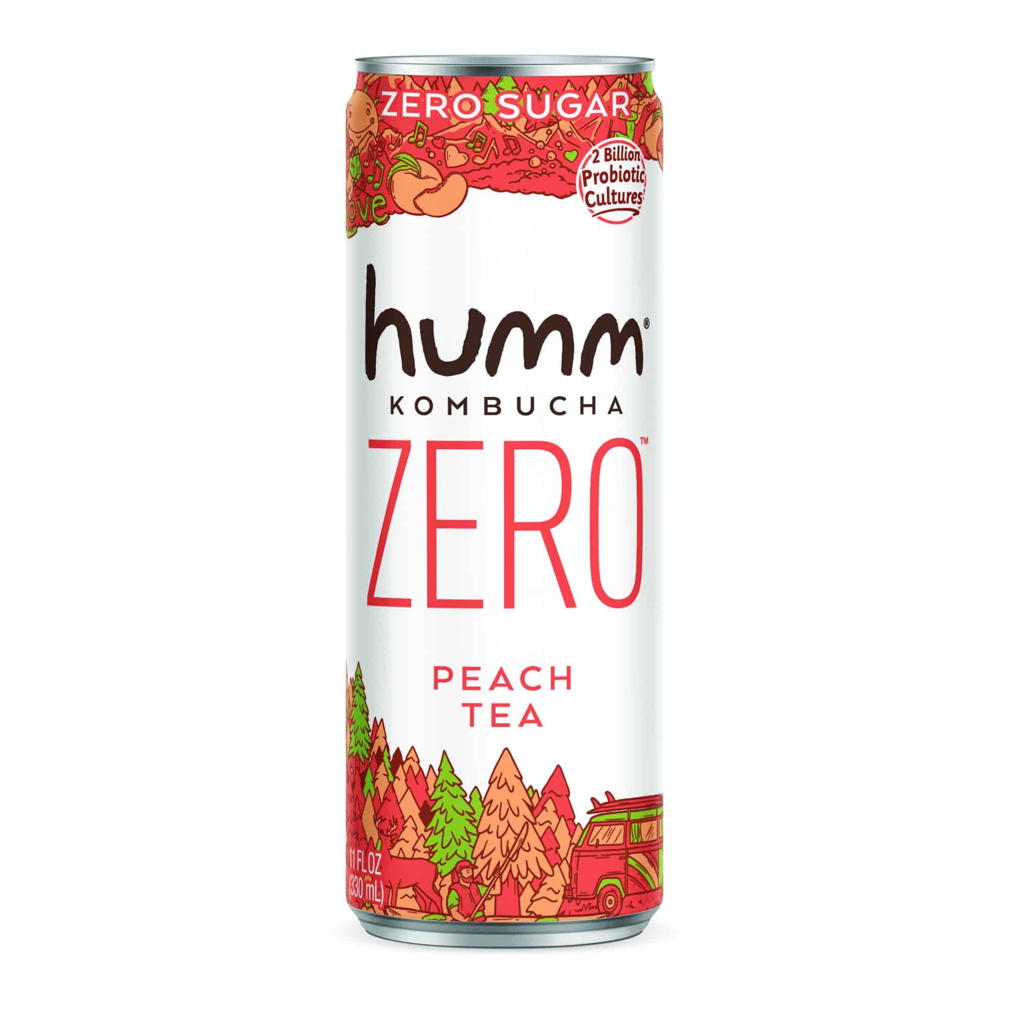 Humm Kombucha Zero Peach Tea 12 units per case 11.0 fl