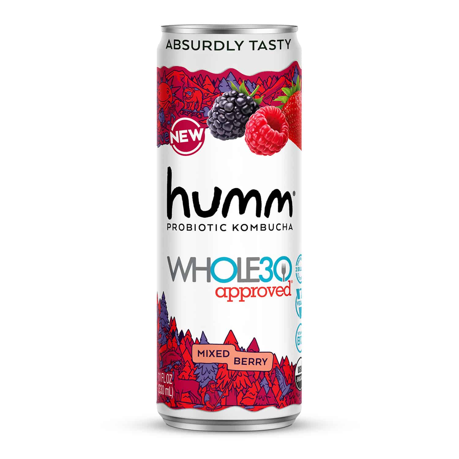 Humm Kombucha Mixed Berry (Whole30) 12 units per case 11.0 fl