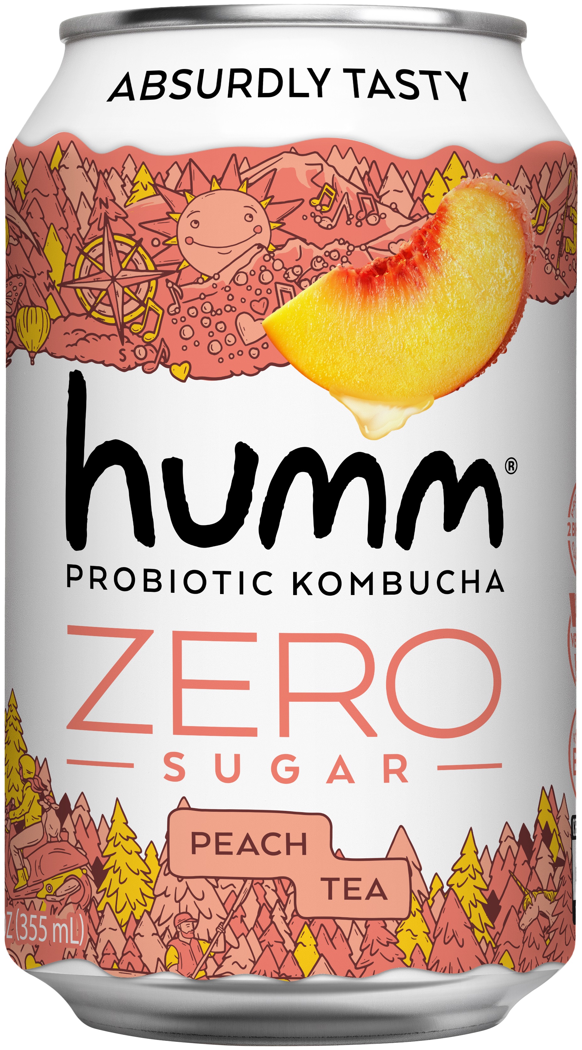 Humm Kombucha Zero Peach Tea 6 units per case 12.0 fl