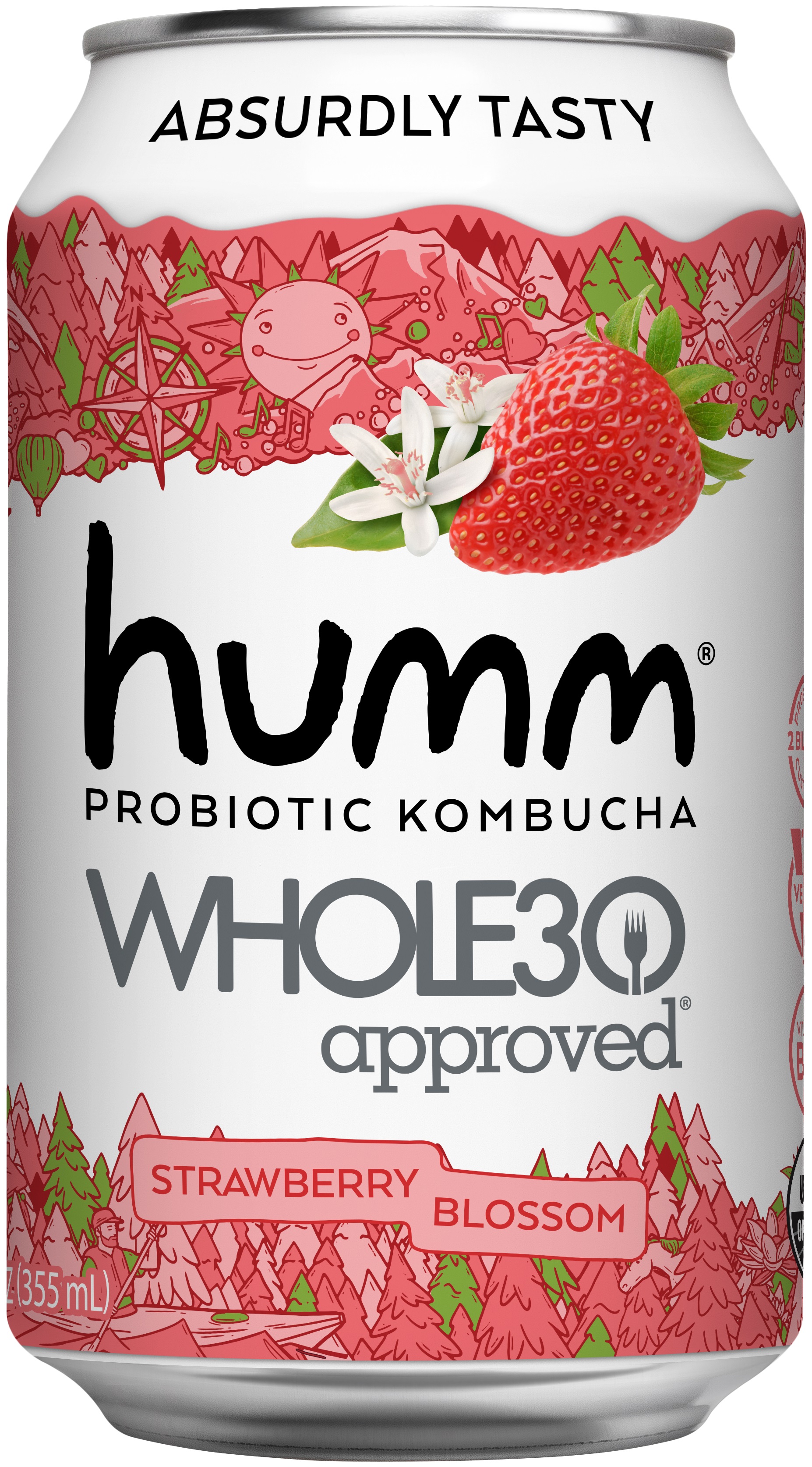 Humm Kombucha Strawberry Blossom (Whole30) 6 units per case 12.0 fl