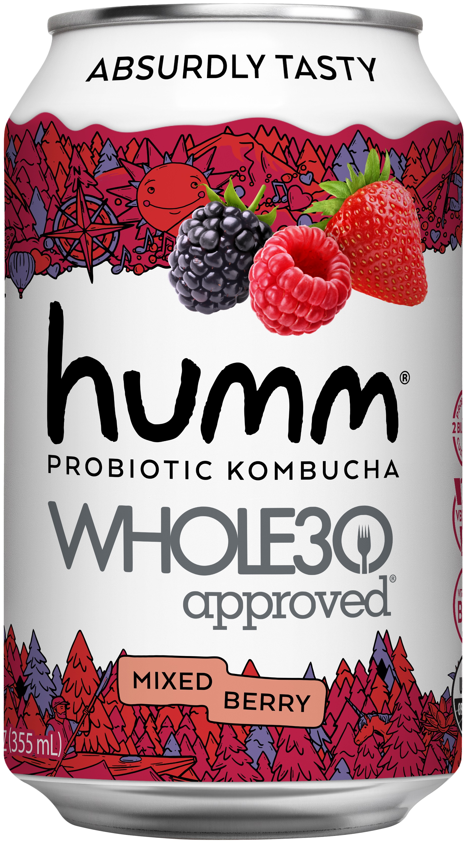 Humm Kombucha Mixed Berry (Whole30) 6 units per case 12.0 fl