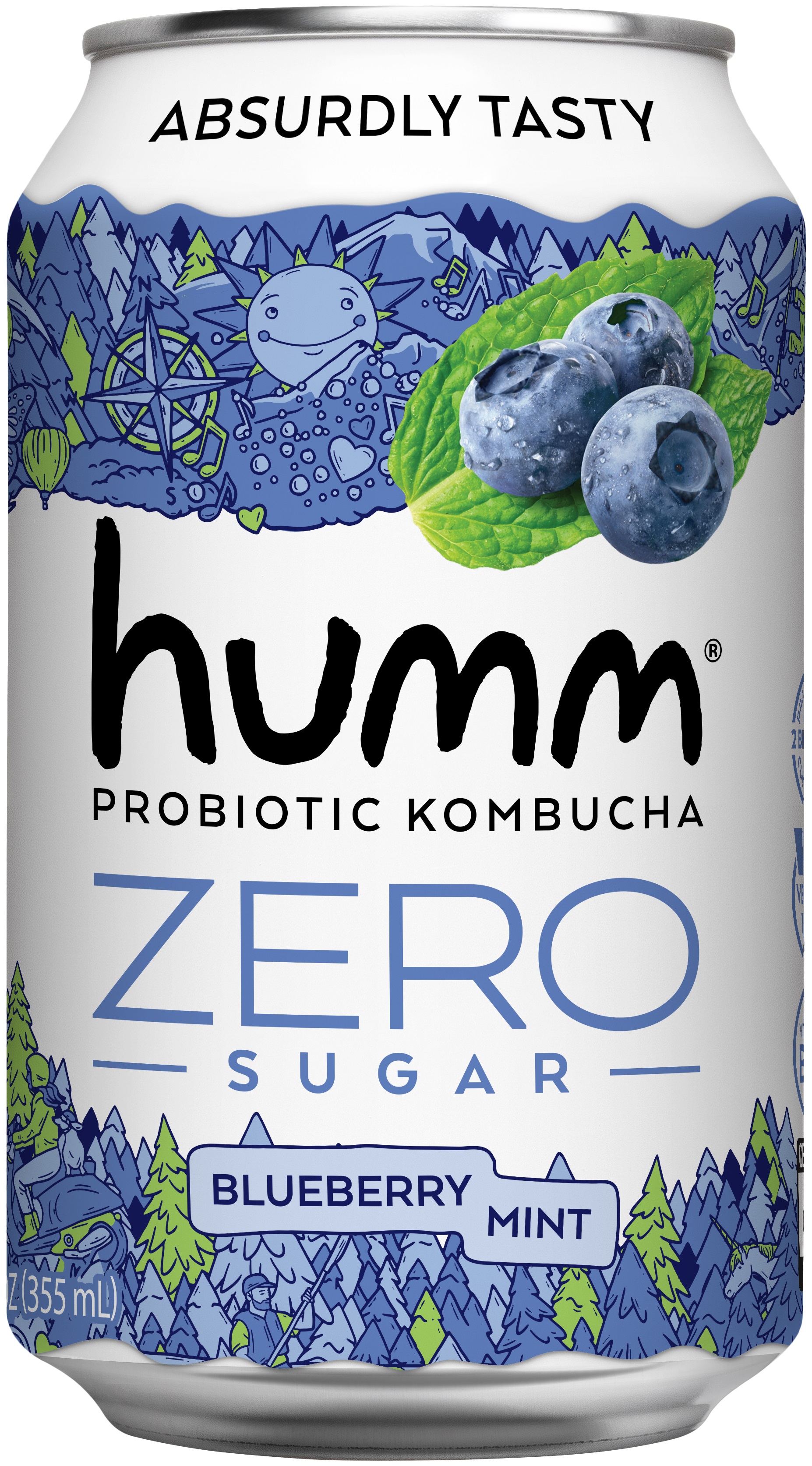 Humm Kombucha Zero Blueberry Mint 6 units per case 12.0 fl