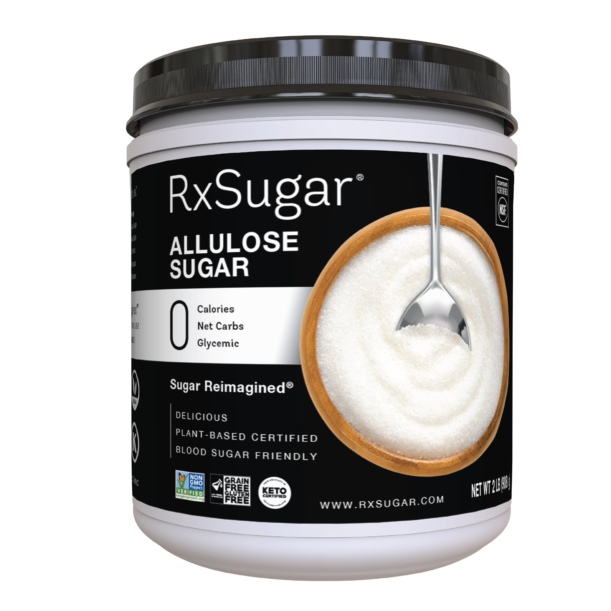 RxSugar Allulose Two Pound Canister 4 units per case 2.0 lbs