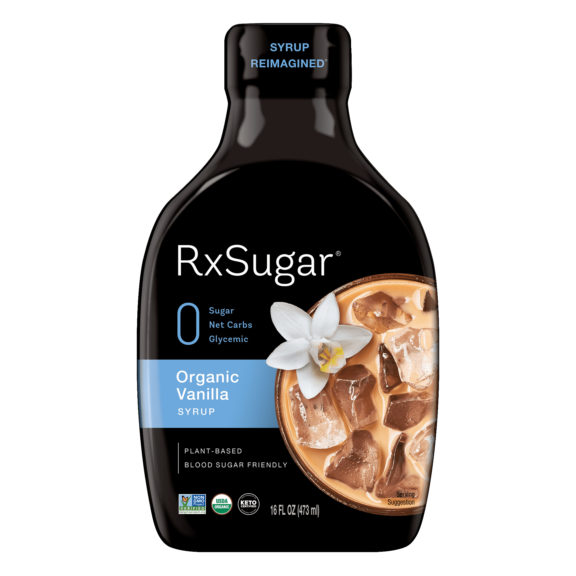 RxSugar Organic Vanilla Allulose Syrup 6 units per case 16.0 oz