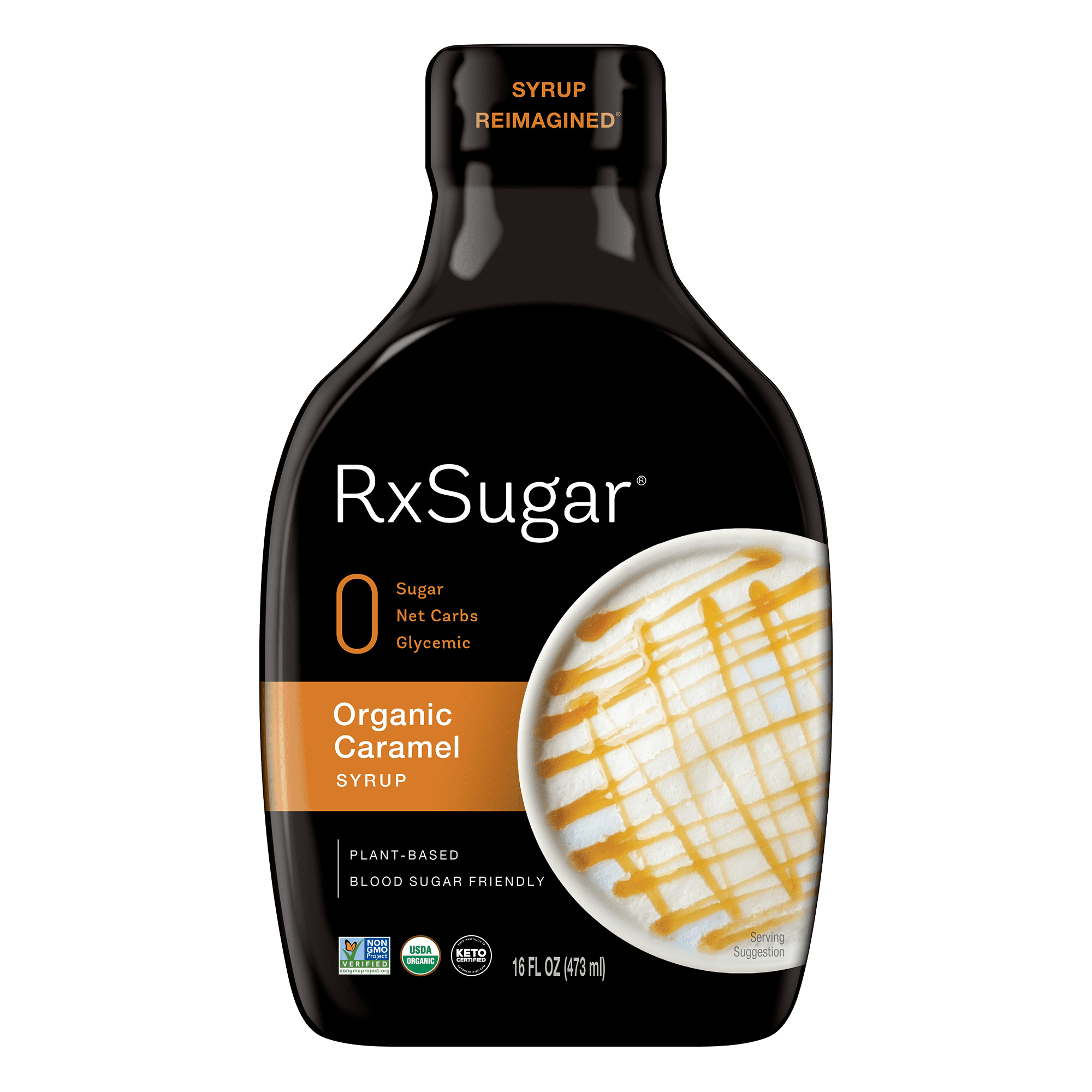 RxSugar Organic Caramel Allulose Syrup 6 units per case 16.0 oz