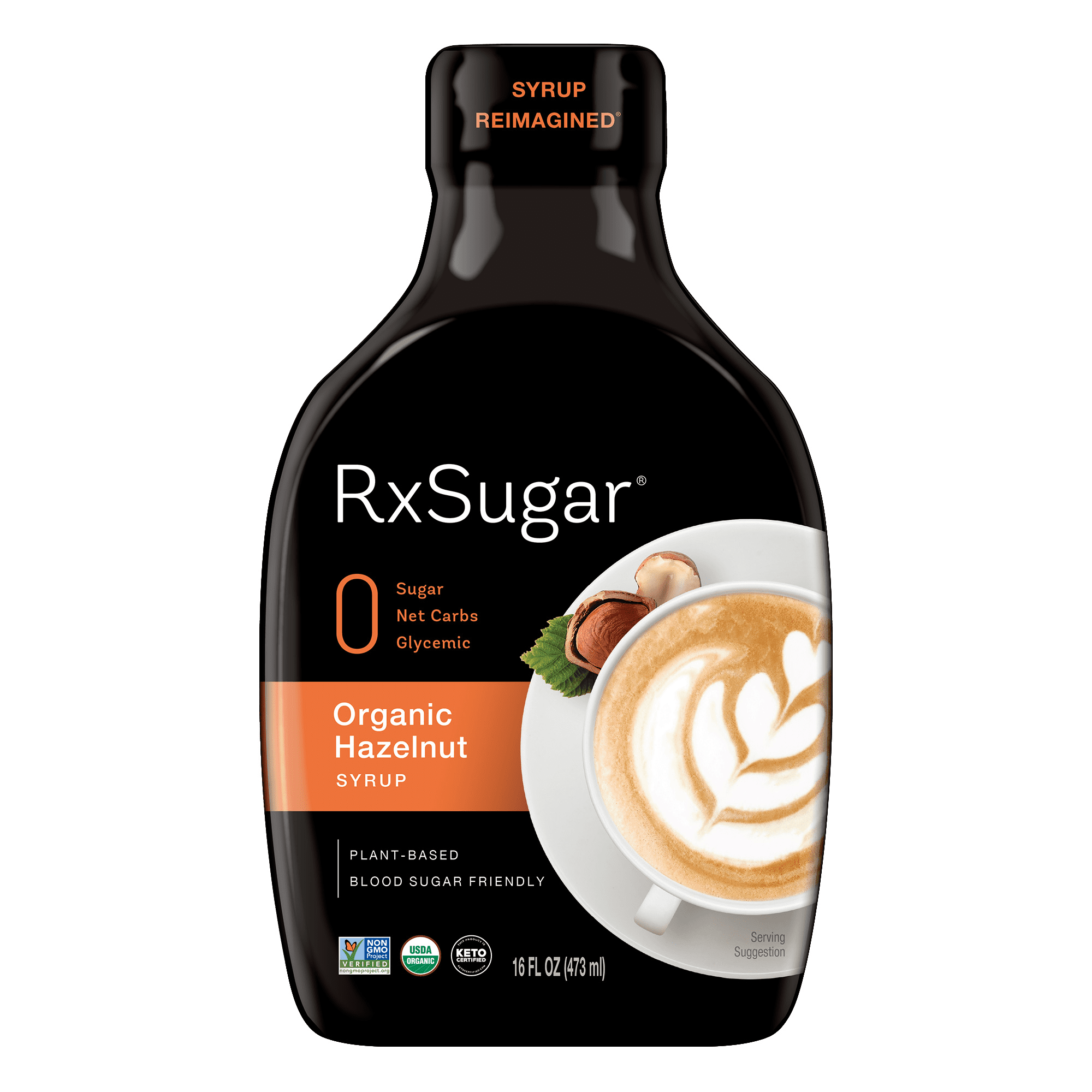 RxSugar Organic Hazelnut Allulose Syrup 6 units per case 16.0 oz