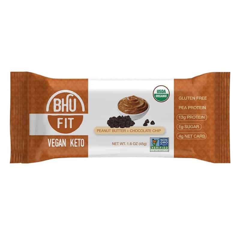 Bhu Fit Bar, Vegan Peanut Butter Chocolate Chip 12 innerpacks per case 19.0 oz