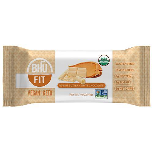 BHU Foods Fit Bar, Vegan Peanut Butter White Chocolate 12 innerpacks per case 19.0 oz
