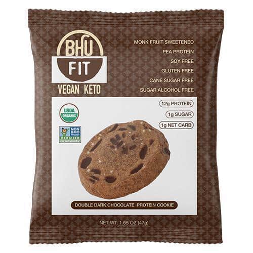 BHU Foods Fit Cookie, Double Dark Chocolate Protein Cookie 12 innerpacks per case 16.5 oz