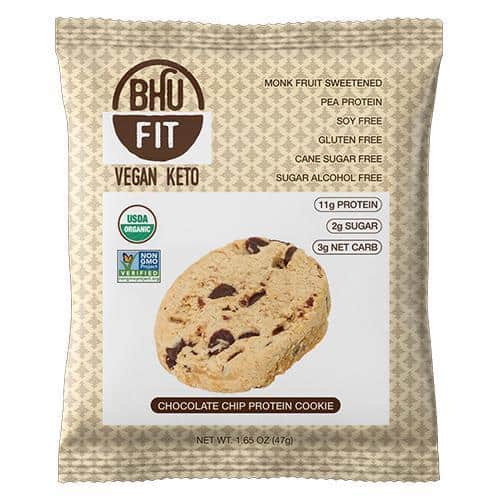 BHU Foods Fit Cookie, Chocolate Chip Protein Cookie 12 innerpacks per case 16.5 oz