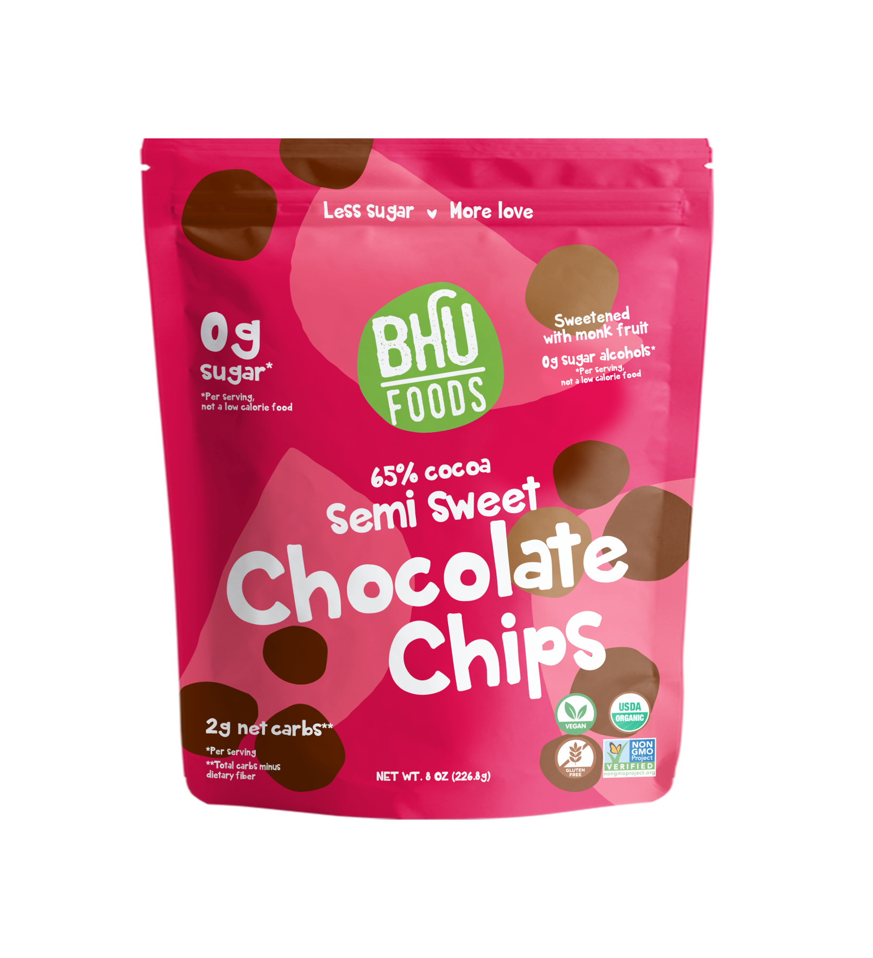 BHU Foods Keto Semi Sweet Chocolate Chips 6 units per case 8.0 oz