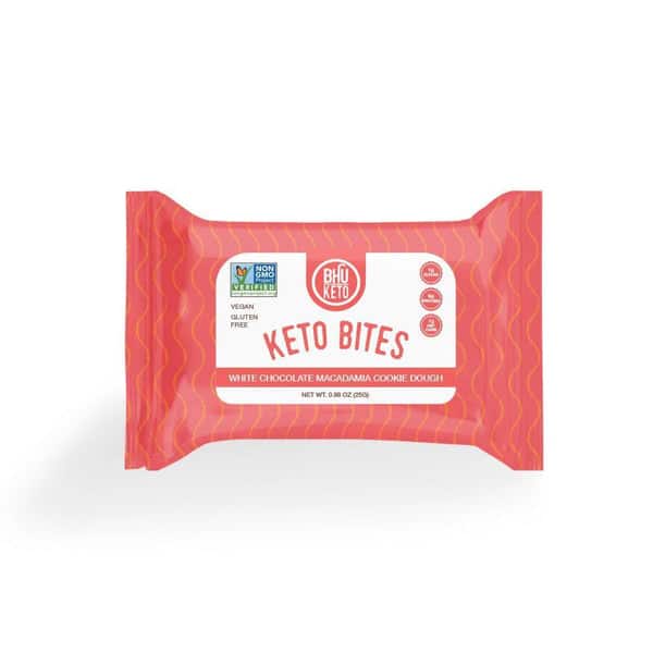 BHU Foods Keto Bite, White Chocolate Macadamia Cookie Dough 6 innerpacks per case 5.3 oz