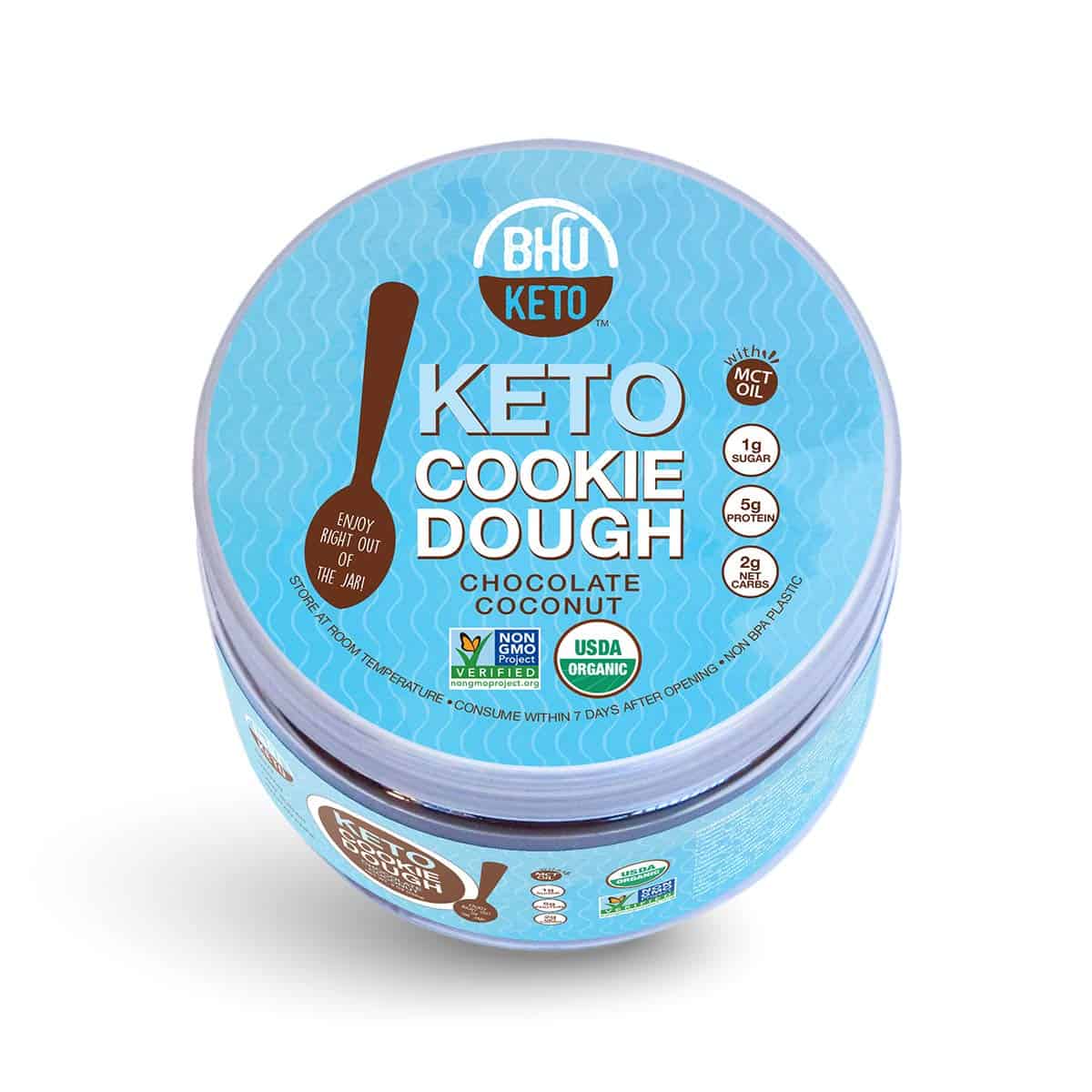 BHU Foods Keto Cookie Dough Jar, Chocolate Coconut 6 units per case 5.5 oz