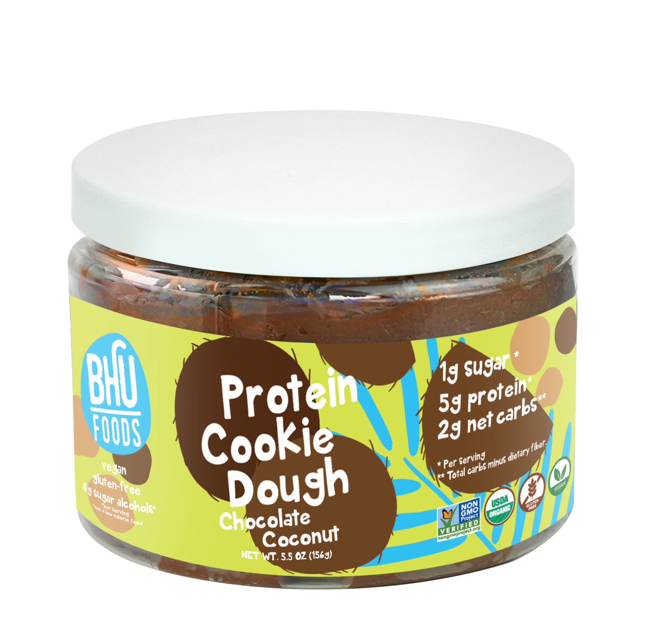 BHU Foods Protein Cookie Dough - Chocolate Coconut 6 units per case 5.5 oz
