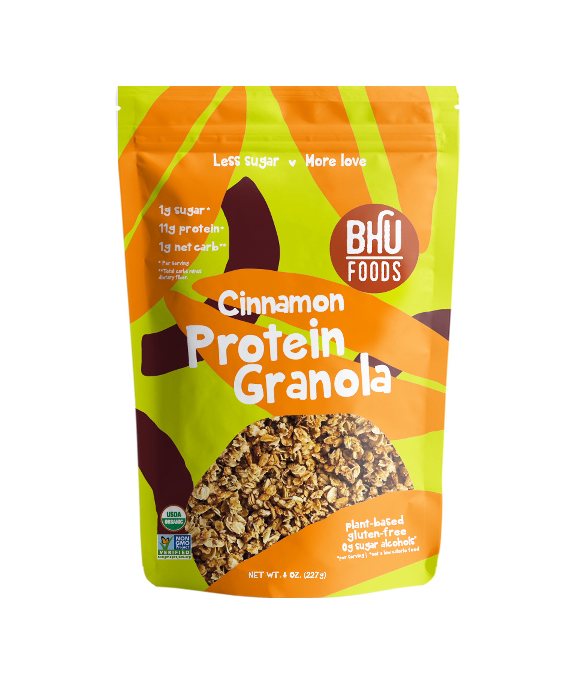 BHU Foods Cinnamon Protein Granola 6 units per case 8.0 oz